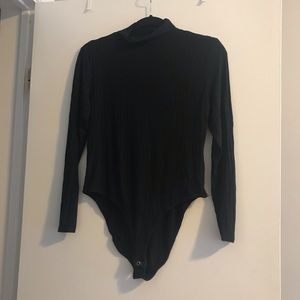 Ribbed turtleneck bodysuit